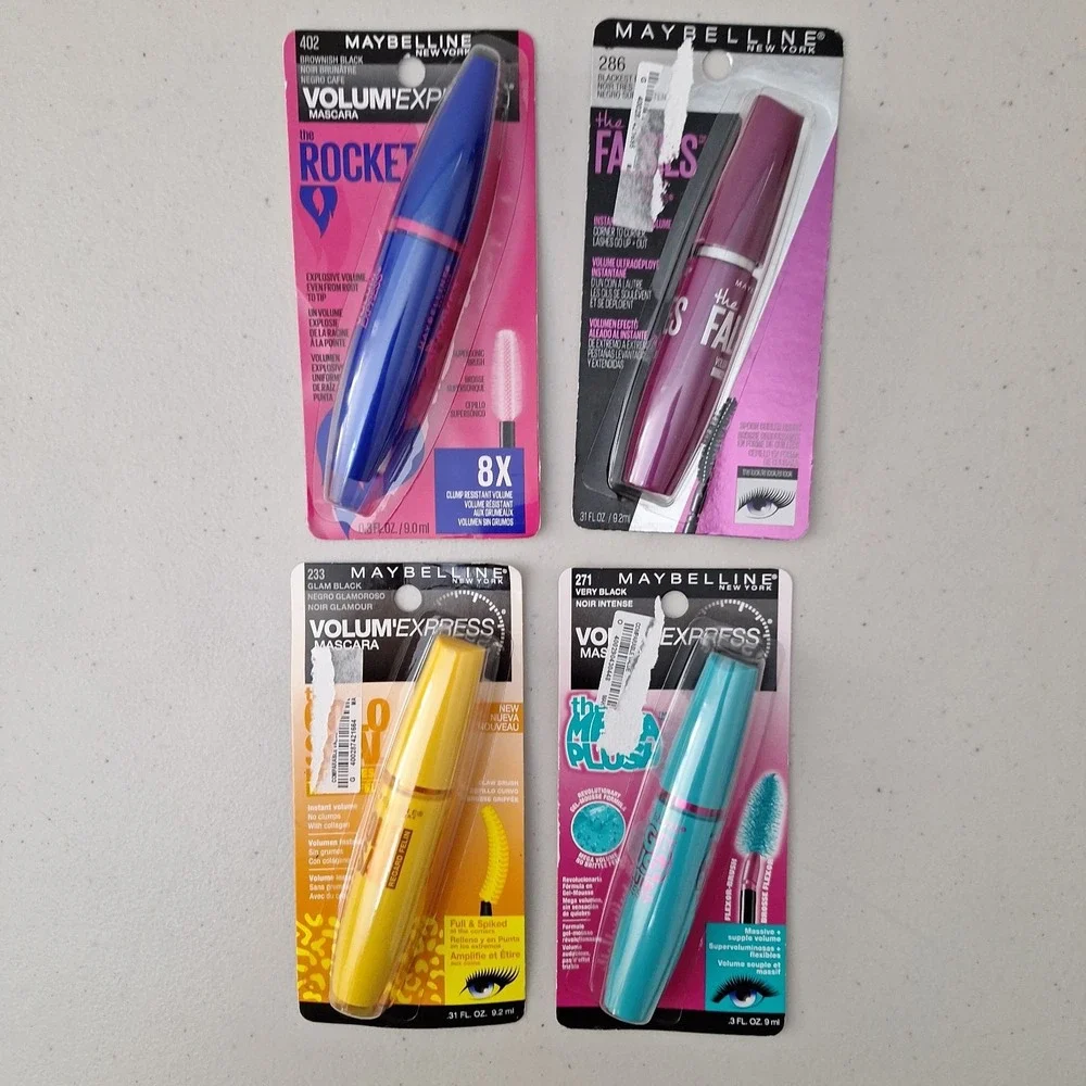 SEALED Lot Of 4 Maybelline Mascara Lot, Rocket, Falsies, Colossal, Mega Plush